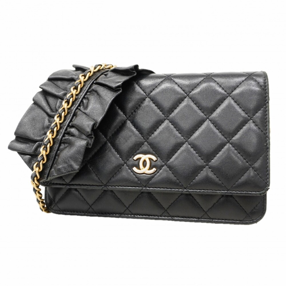 CHANEL Black Lambskin Leather Wallet - Picture 1 of 11